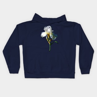 Irises - White Iris in Sunshine Kids Hoodie